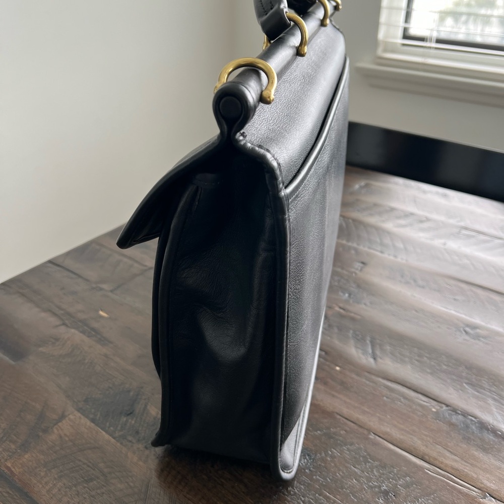 Coach Vintage Black Leather Briefcase Bag - Picture 4 of 8